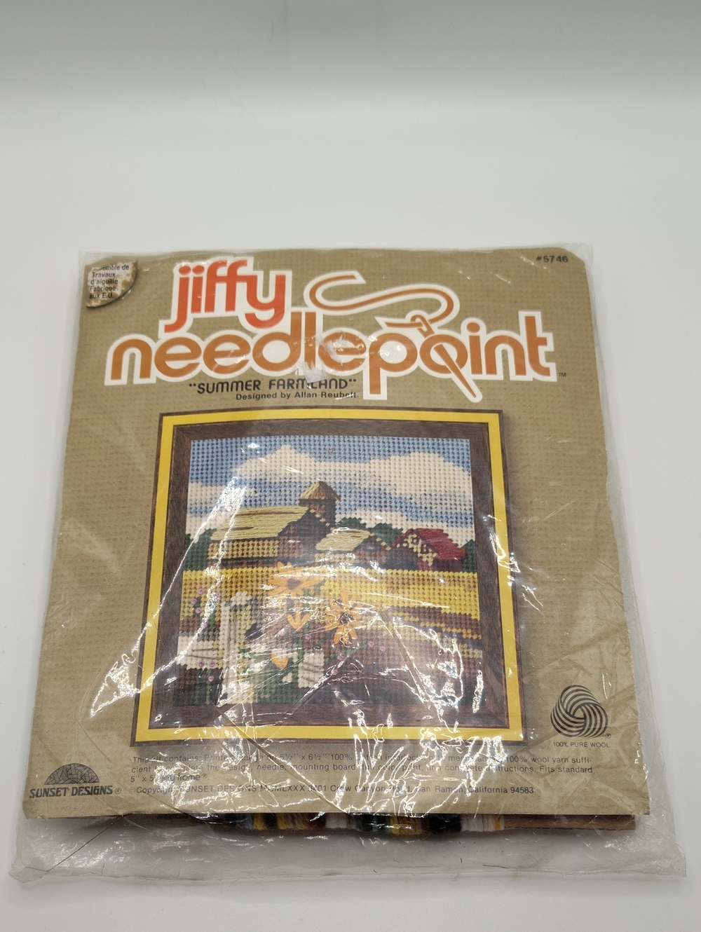 VTG Sunset Designs Jiffy Needlepoint Kit "Summer Farmhand" Sealed NOS